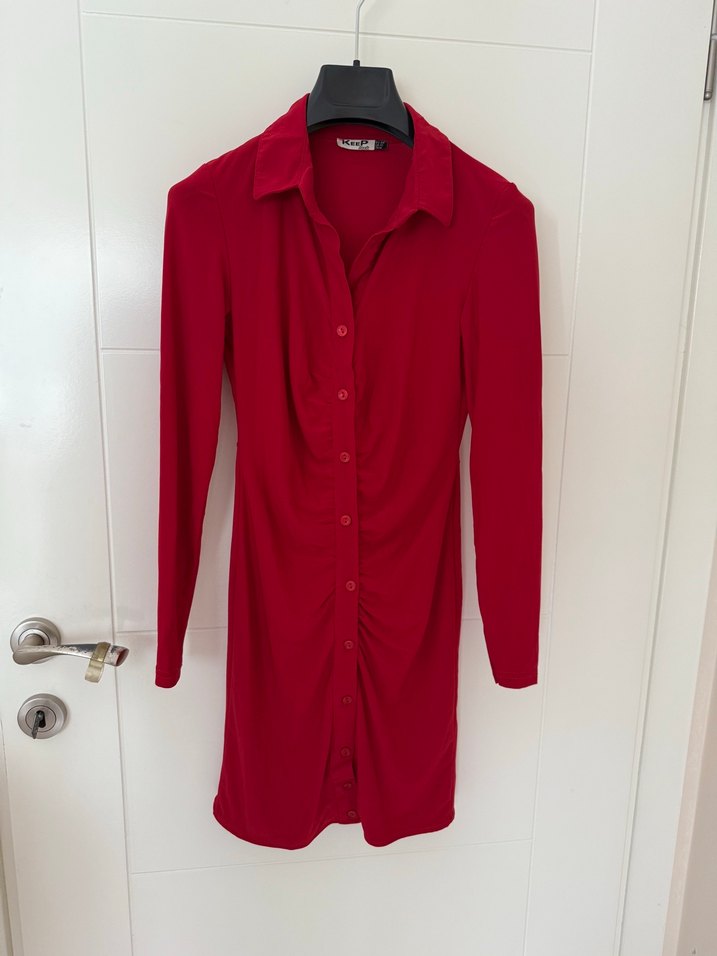 Kırmızı Dar Kısa Elbise - Görsel 2