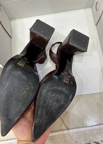 Koyu bordo Deri Kadın Topuklu Ayakkabı - Görsel 5