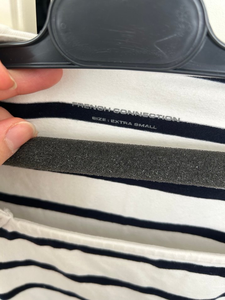 Çizgili Beyaz Uzun Kollu Kadın Bluz - Görsel 3