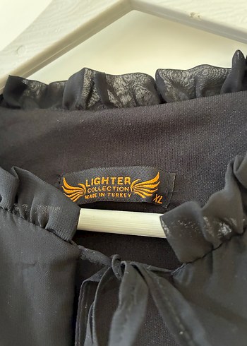 Uzun Kollu Siyah Fırfırlı Uzun Elbise - Görsel 3