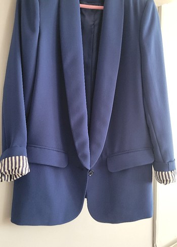 Kayra Kadın Lacivert Midi Blazer Ceket