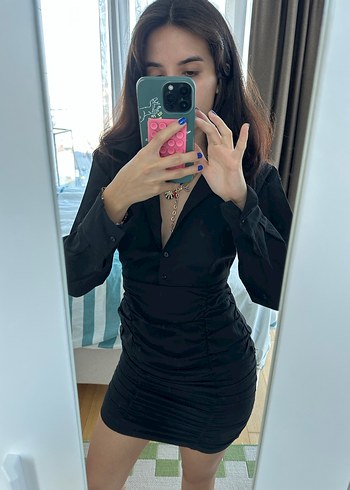 Siyah  Mini Elbise - Görsel 3