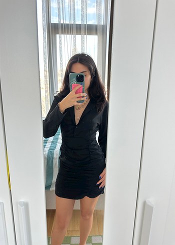 Siyah  Mini Elbise - Görsel 2