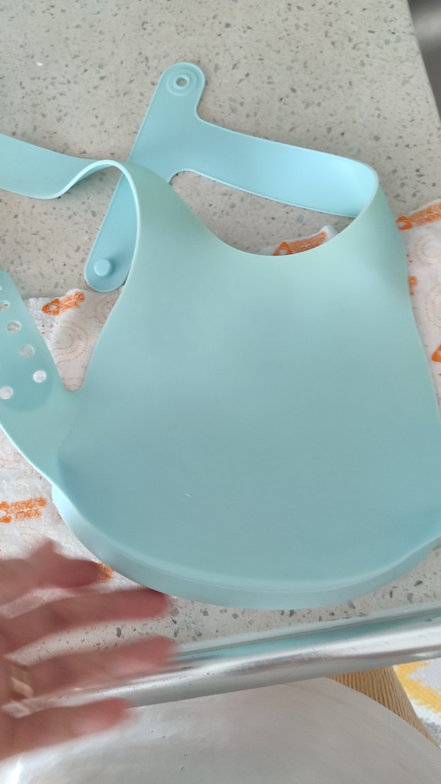 Pastel Mavi Bebek Mama Önlüğü - Görsel 2