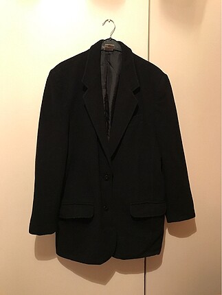 Siyah Blazer Kaşe Kaban