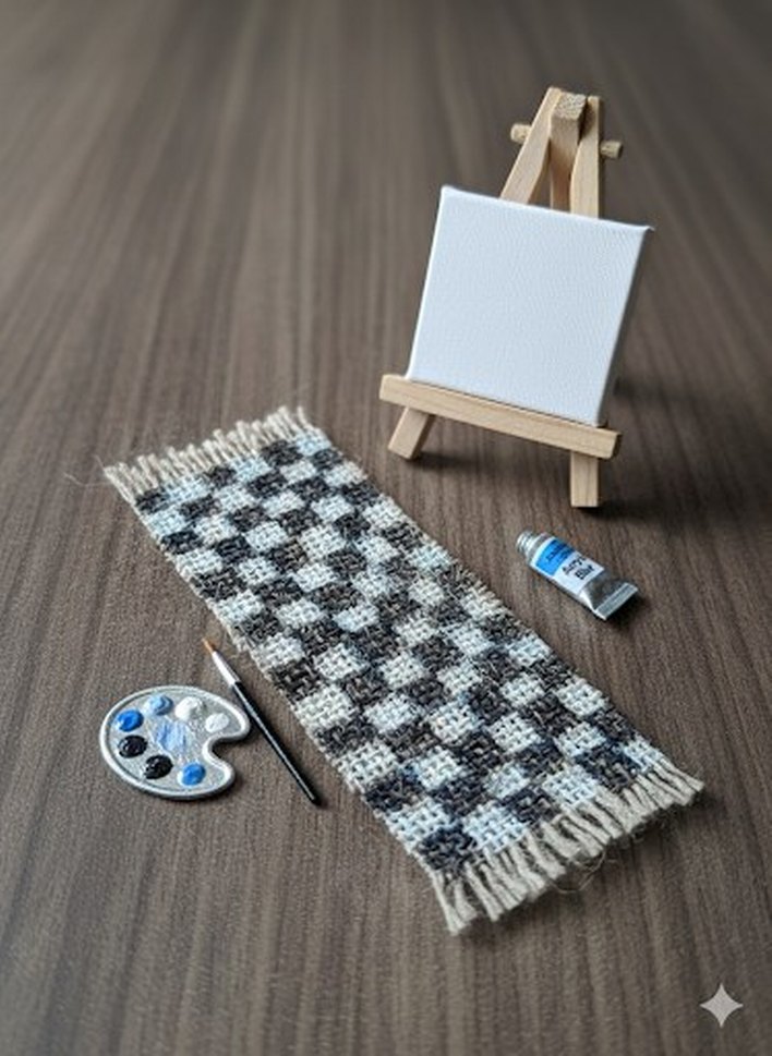 minyatür jüt halı kilim - Görsel 5