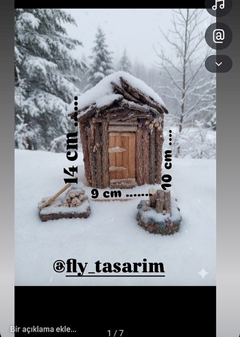 minyatür dağ kulübesi seti diorama - Görsel 3