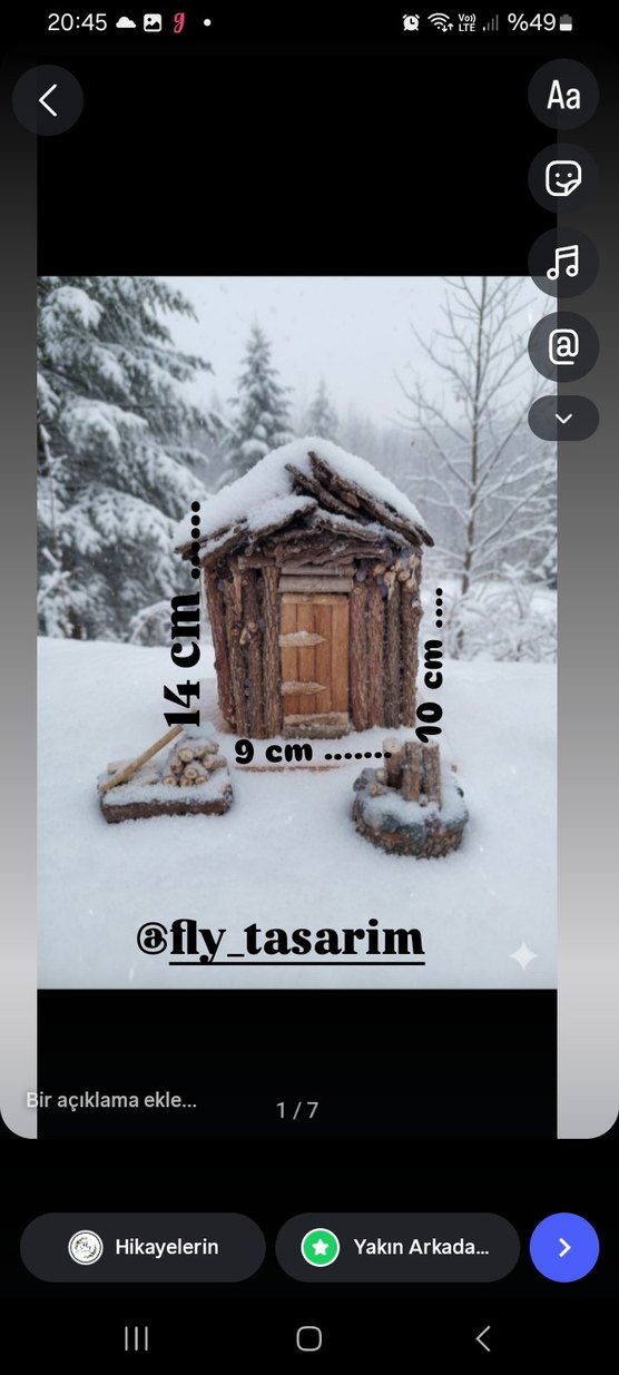 minyatür dağ kulübesi seti diorama - Görsel 3