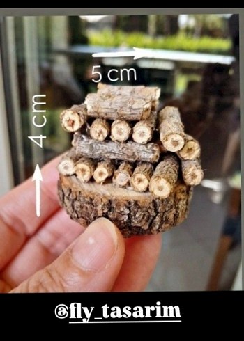 minyatür baltalı odun yığını - Görsel 2