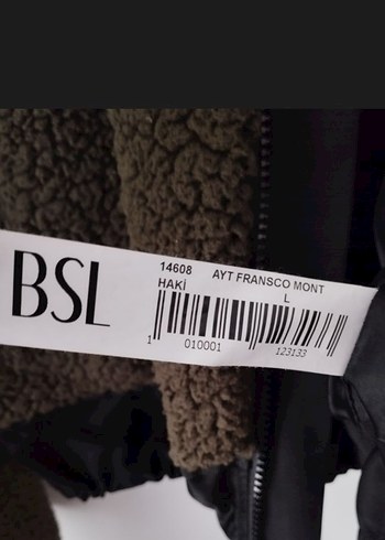 BSL haki rengi peluş Kısa Kadın Ceket - Görsel 4