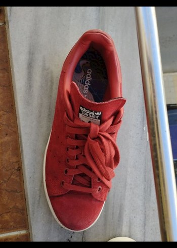 Adidas Kadın Kırmızı Süet Spor Ayakkabı - Görsel 3