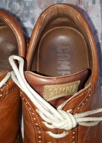 Kahverengi Deri Bağcıklı Klasik kadin Ayakkabı - Görsel 2