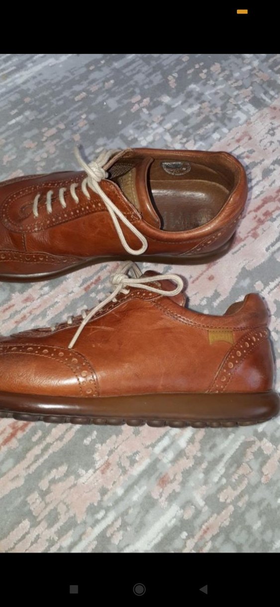 Kahverengi Deri Bağcıklı Klasik kadin Ayakkabı - Görsel 3