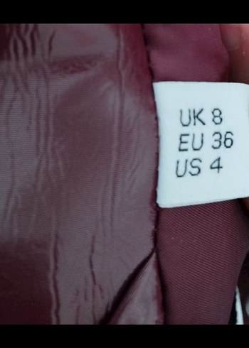 Bordo Deri Kemerli Kısa Kadın Kışlık Mont - Görsel 6