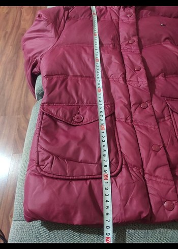 Bordo Düğmeli Kadın Kışlık Mont - Görsel 5