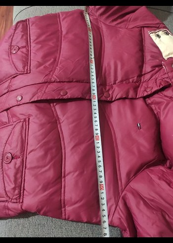 Bordo Düğmeli Kadın Kışlık Mont - Görsel 6