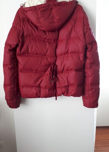 Bordo Düğmeli Kadın Kışlık Mont - Görsel 2