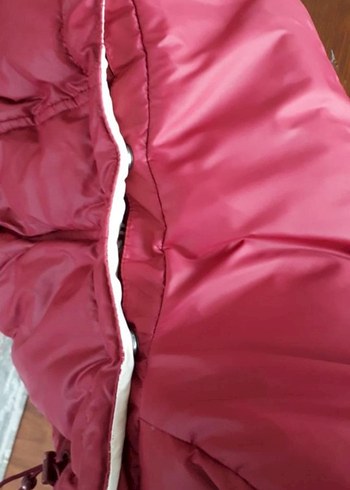 Bordo Düğmeli Kadın Kışlık Mont - Görsel 4