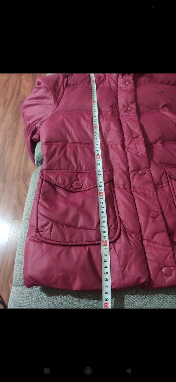 Bordo Düğmeli Kadın Kışlık Mont - Görsel 5