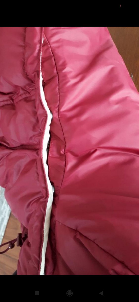 Bordo Düğmeli Kadın Kışlık Mont - Görsel 4