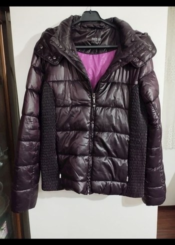 Mor Kemerli Kadın Kışlık Mont - Görsel 2