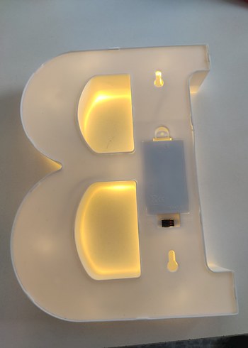 B Harfi Beyaz LED Gece Lambası - Görsel 3