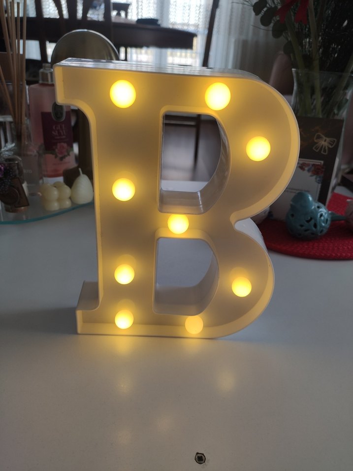 B Harfi Beyaz LED Gece Lambası - Görsel 2