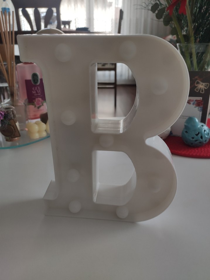 B Harfi Beyaz LED Gece Lambası - Görsel 5