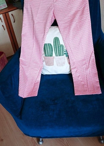 Pembe Desenli Kadın Pantolon
