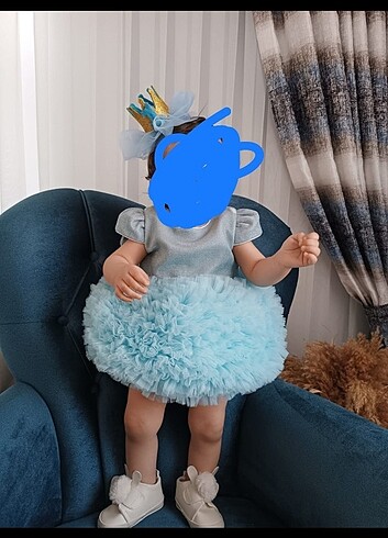 Mavi tütü doğum günü elbisesi abiye