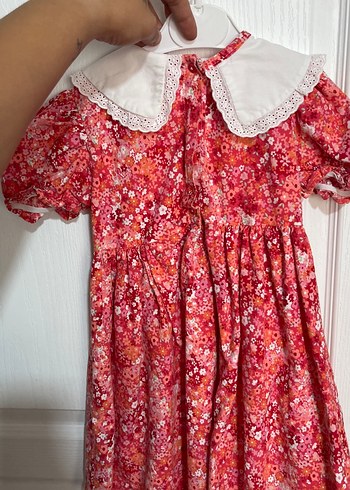 24-36 Ay Beden Dantel Yakalı Kız Çocuk Vintage Elbise
