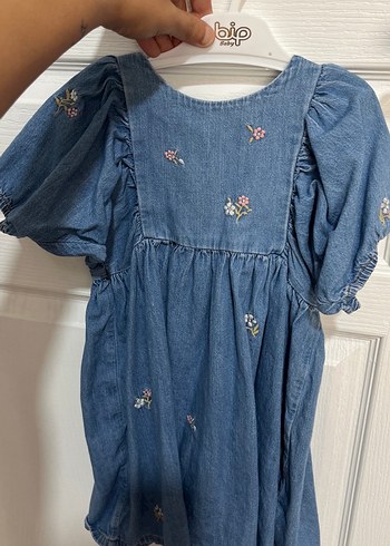 Nakışlı Denim Kız Elbise