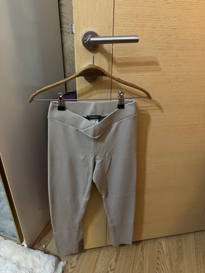 Beli çapraz kadın tayt vizon - Görsel 5