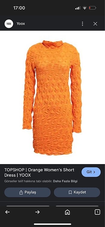 Topshop Turuncu elbise