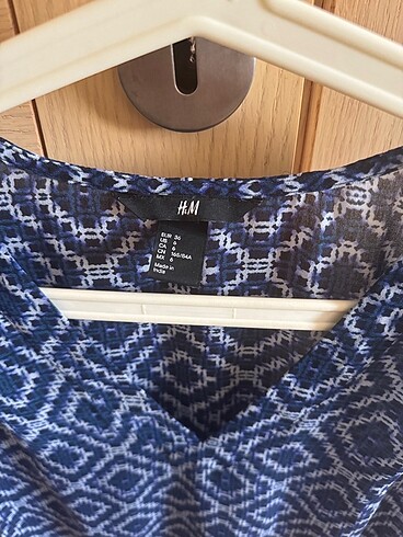H&M Mavi desenli şifon tunik
