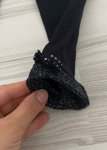 18-24 Ay Beden Kız Çocuk Siyah Elastik Bel Denim Tayt