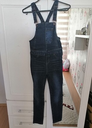 10 Yaş Beden lacivert Renk slim fit Jean salopet 
