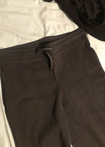 Siyah bol paça Kadın eşofman - Görsel 2