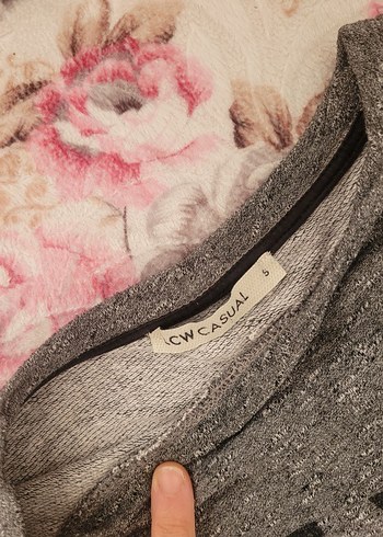 Gri Baskılı Kadın Sweatshirt lc waikiki - Görsel 2