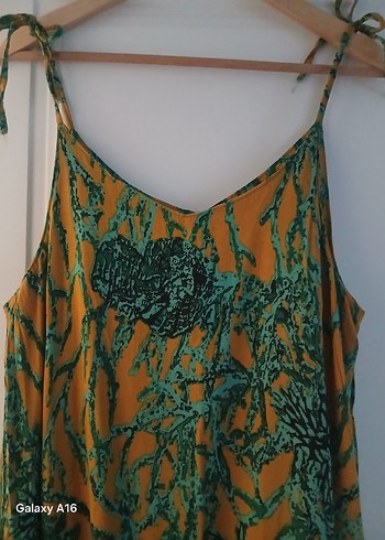Yeşil Batik Desenli Bohem Tulum