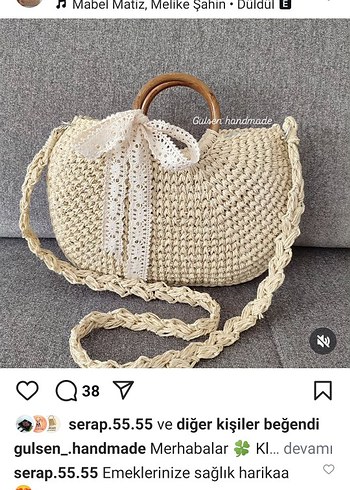 Bej Örgü Kadın Çanta