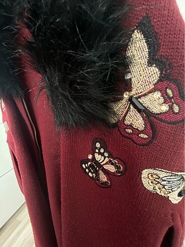 Bordo kaftan - Görsel 3