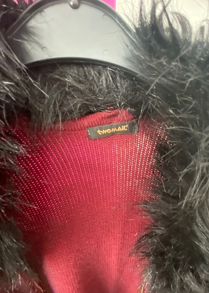 Bordo kaftan - Görsel 4