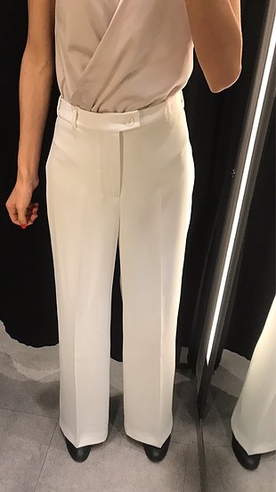 xs Beden beyaz Renk Zara beyaz kumaş pantolon