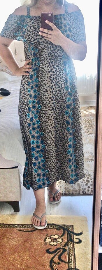 l Beden çeşitli Renk Madonna yaka elbise (L beden )