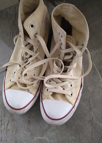 39,5 Beden Converse Unisex Krem Vintage Düğmeli Spor Ayakkabı