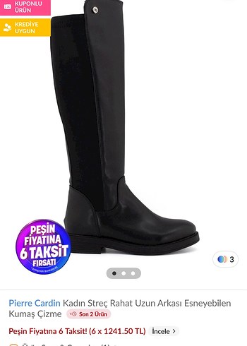 37 Beden Pierre Cardin Siyah Kadın Çizme 37