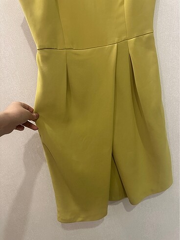 m Beden Herry abiye elbise olive 38 yeni