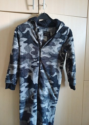 Erkek Çocuk Gri Kamuflaj Desenli tulum - Görsel 7