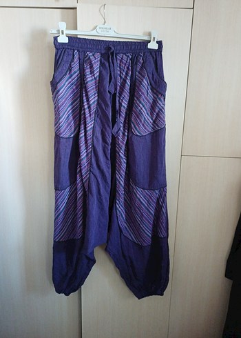 Bohem Mor Bağcıklı Salaş Pantolon